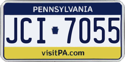 PA license plate JCI7055