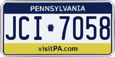 PA license plate JCI7058