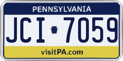 PA license plate JCI7059