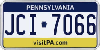 PA license plate JCI7066