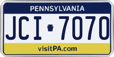 PA license plate JCI7070