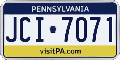 PA license plate JCI7071