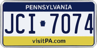 PA license plate JCI7074