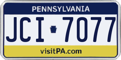 PA license plate JCI7077