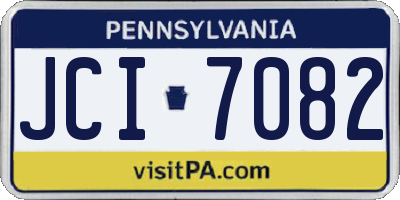 PA license plate JCI7082