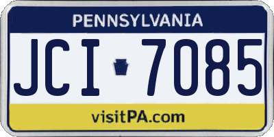 PA license plate JCI7085