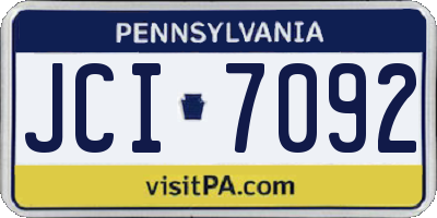 PA license plate JCI7092