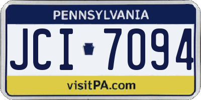 PA license plate JCI7094
