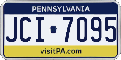 PA license plate JCI7095