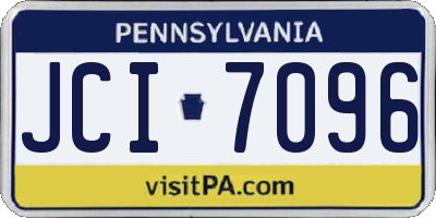 PA license plate JCI7096