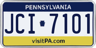 PA license plate JCI7101