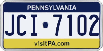 PA license plate JCI7102