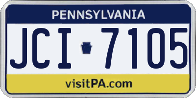 PA license plate JCI7105