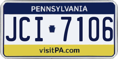 PA license plate JCI7106