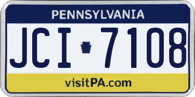 PA license plate JCI7108