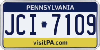 PA license plate JCI7109