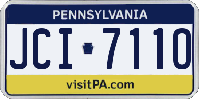 PA license plate JCI7110