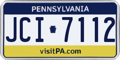 PA license plate JCI7112