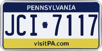 PA license plate JCI7117