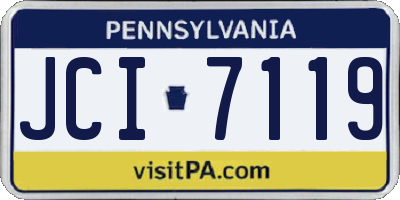 PA license plate JCI7119
