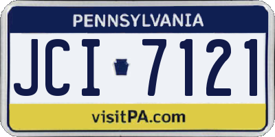 PA license plate JCI7121