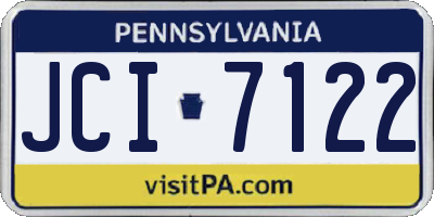 PA license plate JCI7122