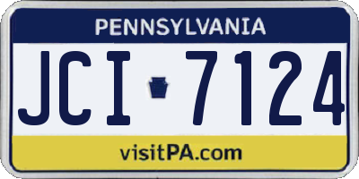 PA license plate JCI7124