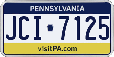 PA license plate JCI7125