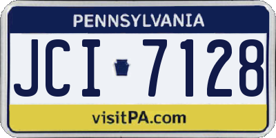 PA license plate JCI7128