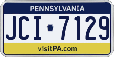 PA license plate JCI7129