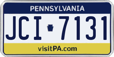 PA license plate JCI7131