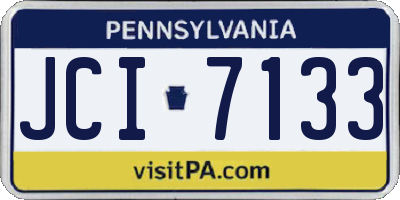 PA license plate JCI7133