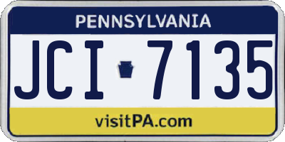 PA license plate JCI7135