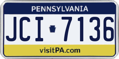 PA license plate JCI7136