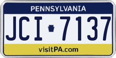PA license plate JCI7137
