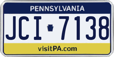 PA license plate JCI7138