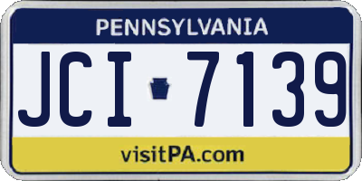 PA license plate JCI7139