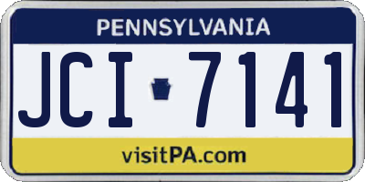 PA license plate JCI7141