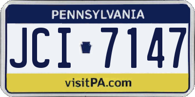 PA license plate JCI7147