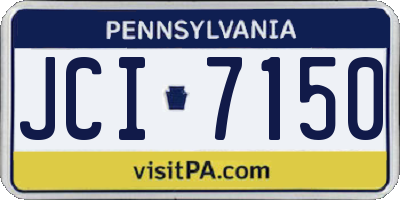 PA license plate JCI7150