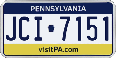 PA license plate JCI7151