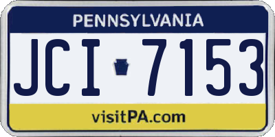 PA license plate JCI7153