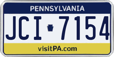 PA license plate JCI7154