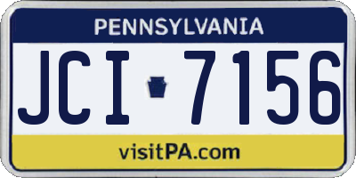 PA license plate JCI7156