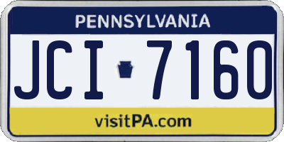 PA license plate JCI7160