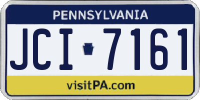 PA license plate JCI7161