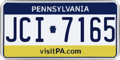 PA license plate JCI7165
