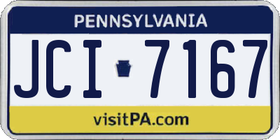 PA license plate JCI7167