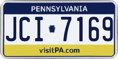 PA license plate JCI7169