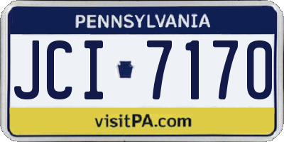 PA license plate JCI7170
